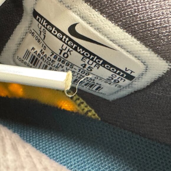 Size 11 Nike Air Max Zero CS Tinker Hatfield Yellow White Mens Shoes 789695-100 - Picture 10 of 11